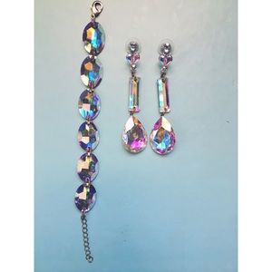 Iridescent Jim Ball Earrings and matching bracelet